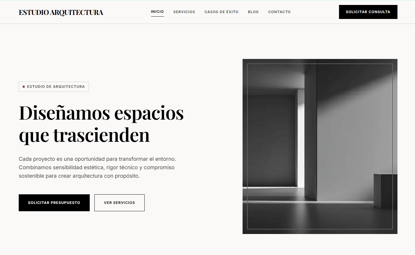 Captura de Web Corporativa Arquitectura